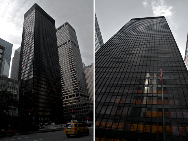 Vistas del edificio seagram desde la calle