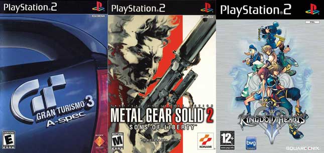 Gran Turismo 3, Metal Gear Solid 2 y Kingdom Hearts